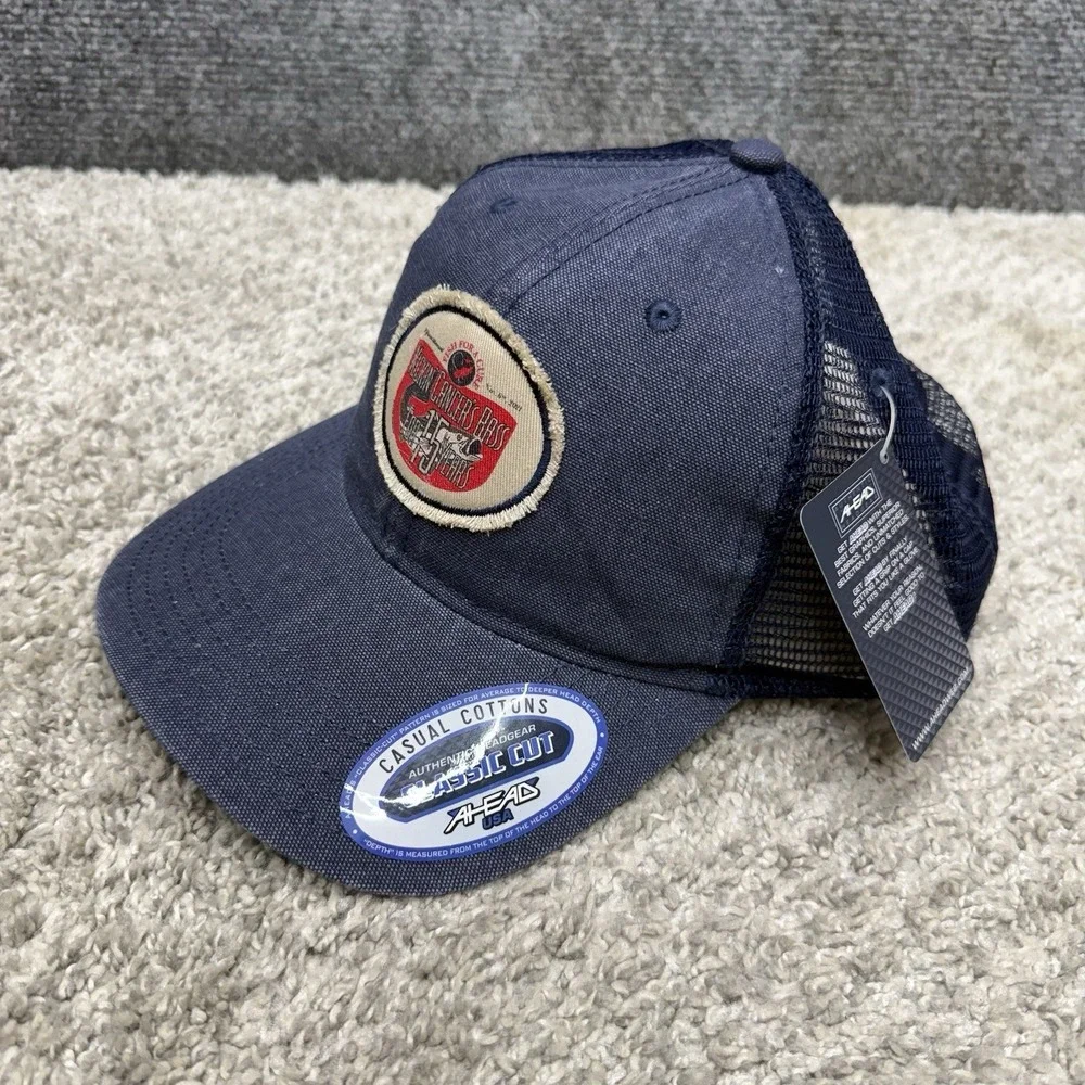 Kickin Cancer's Bass 15 Years Hat Cap Mesh Snapback Blue Fish For The Cure